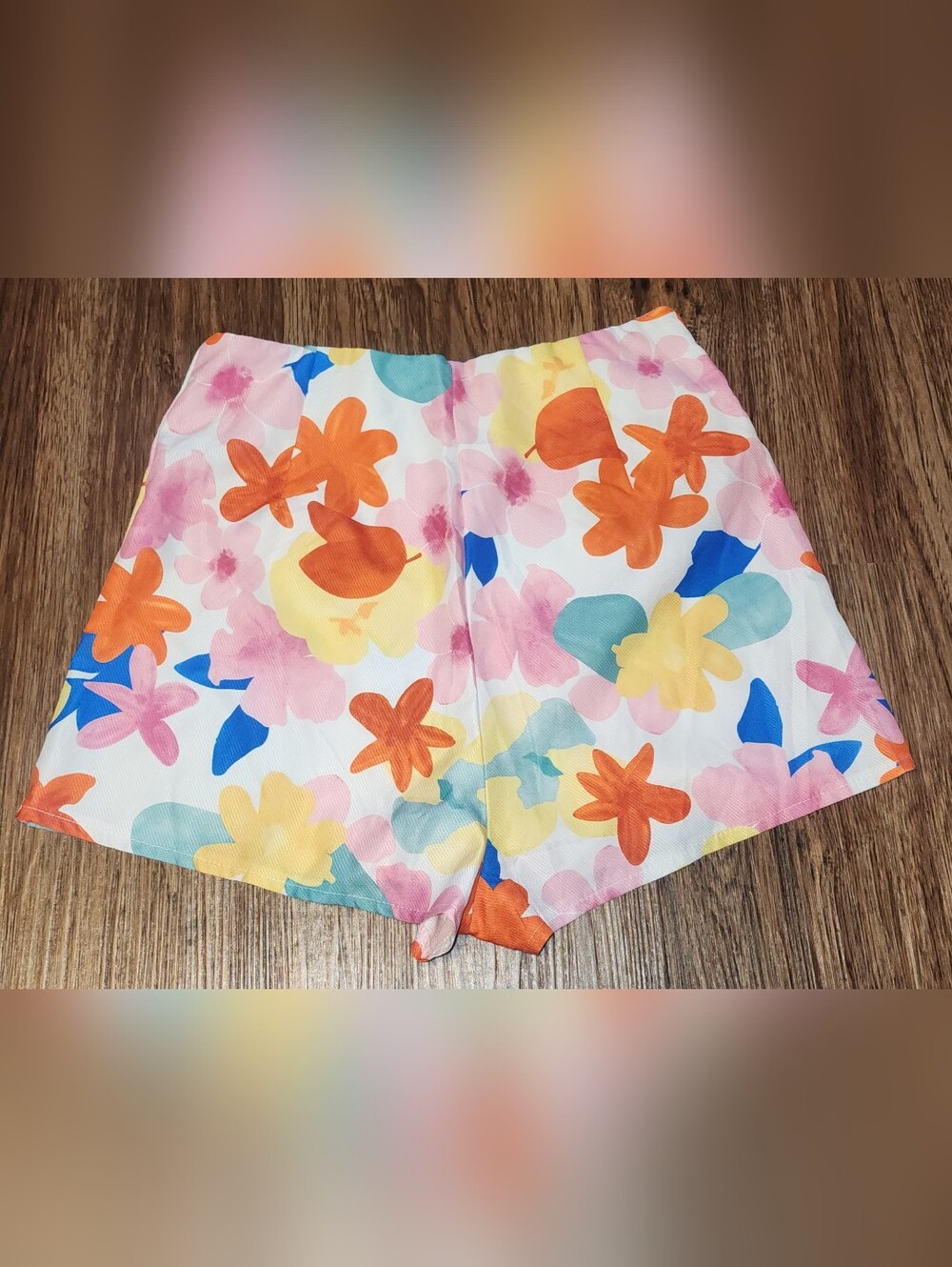 Multicolor Floral Print Simple Skort Size S - Picture 3 of 7